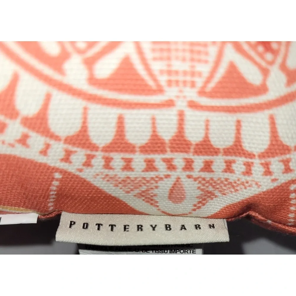 Pottery Barn Orange Print Accent Throw Pillow 20